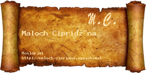 Maloch Cipriána névjegykártya
